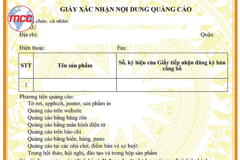 giấy phép quảng cáo