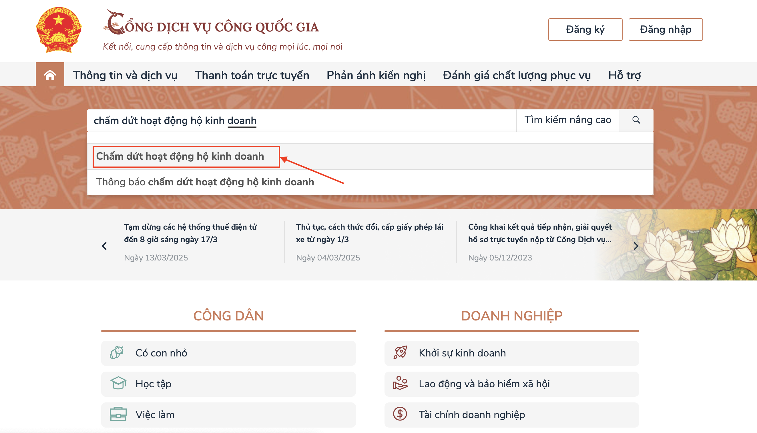 giải thể hộ kinh doanh