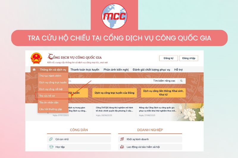 tra cứu hộ chiếu