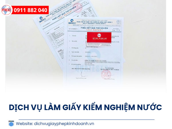 Dịch vụ làm giấy kiểm nghiệm nước tại Bình Dương