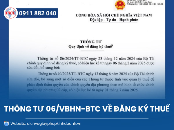 Quy định đăng ký thuế mới