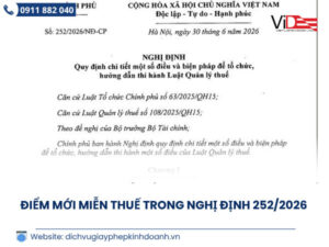 Điểm mới về miễn thuế trong nghị định 252/2026/NĐ-CP