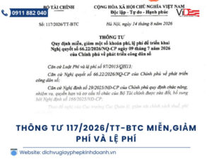 Thông tư 117/2026/TT-BTC quy định 10 nhóm phí, lệ phí được miễn, giảm