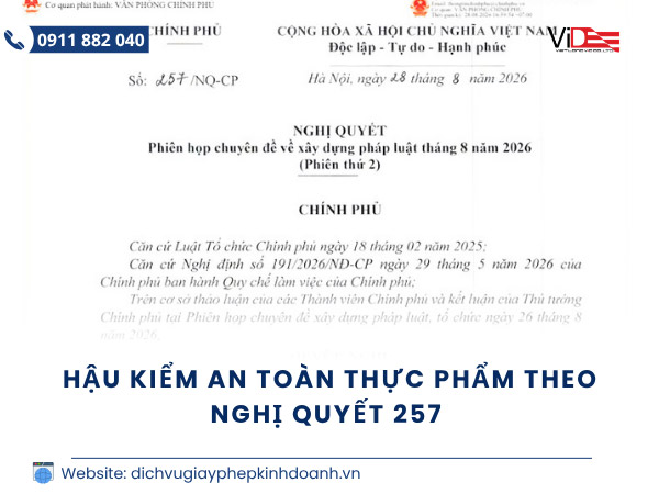 Hậu kiểm an toàn thực phẩm theo Nghị quyết 257/NQ-CP