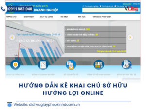 Hướng dẫn kê khai chủ sở hữu hưởng lợi online